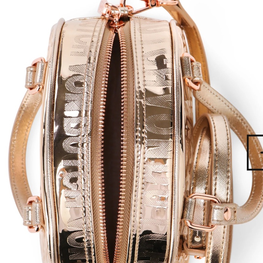 VON DUTCH ROSE GOLD REFLECTIVE BOWLING BAG NWT - Picture 5 of 7